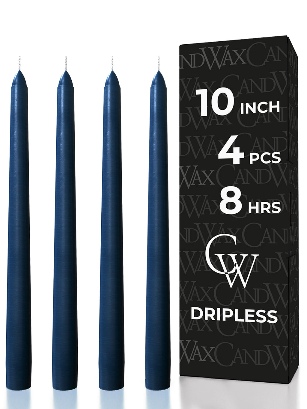 CANDWAX Dark Blue Taper Candles - 4 pack
