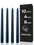 CANDWAX Dark Blue Taper Candles - 4 pack