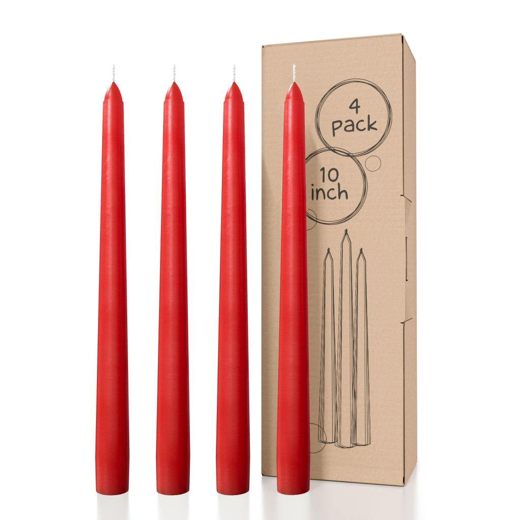 CANDWAX Red Taper Candles - 4 pack