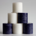 Bundle - Dark Blue & White 3" Pillar Candles