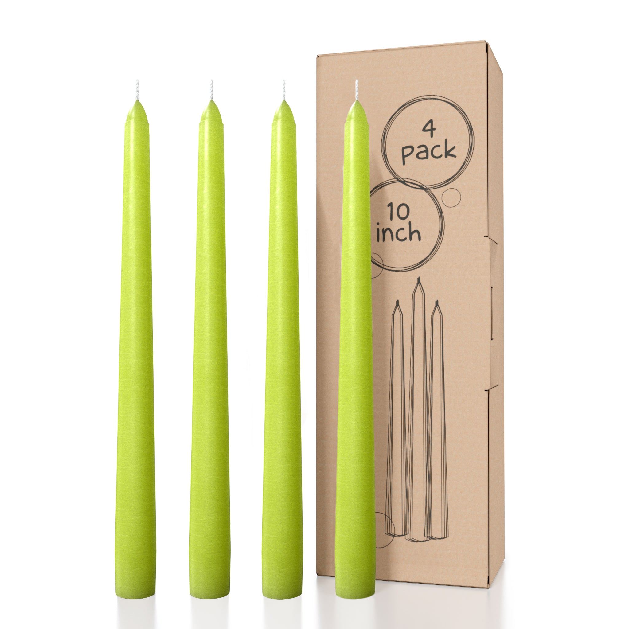 CANDWAX Olive Taper Candles - 4 pack