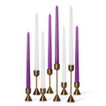 Bundle - White & Purple 12" Taper Candles - 8 Pack