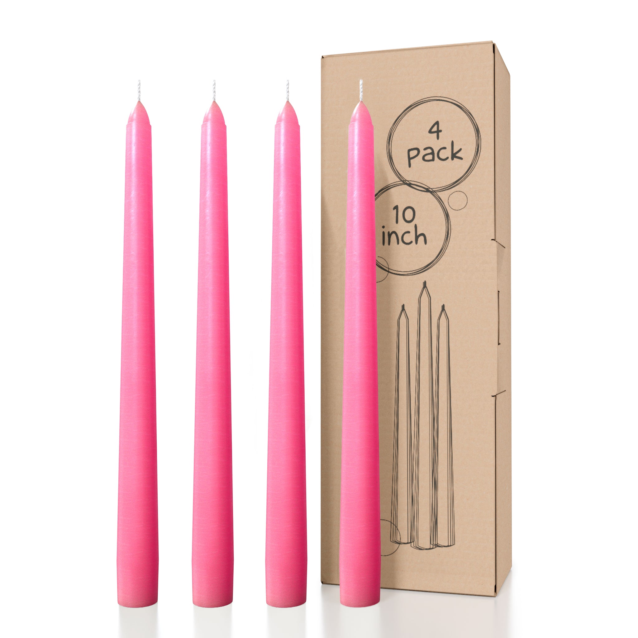 CANDWAX Pink Taper Candles - 4 pack