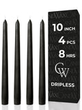 CANDWAX Coal Black Taper Candles - 4 pack