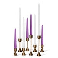 Bundle - White 12" & Purple 8" Taper Candles - 8 Pack