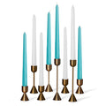 Bundle - White & Turquoise 10" Taper Candles - 8 Pack