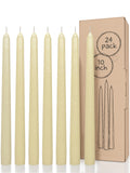 CANDWAX Ivory Taper Candles - 24 pack