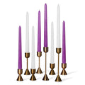 Bundle - White & Purple 10" Taper Candles - 8 Pack