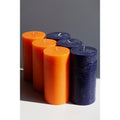 Bundle - Dark Blue and Orange Pillar 6" Candles