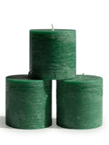 CANDWAX 3x4 inch Grass Green Pillar Candles Set of 3 - Unscented Dripless Rustic Grass Green Candles for Weddings, Centerpieces, Home Décor, Party Decorations