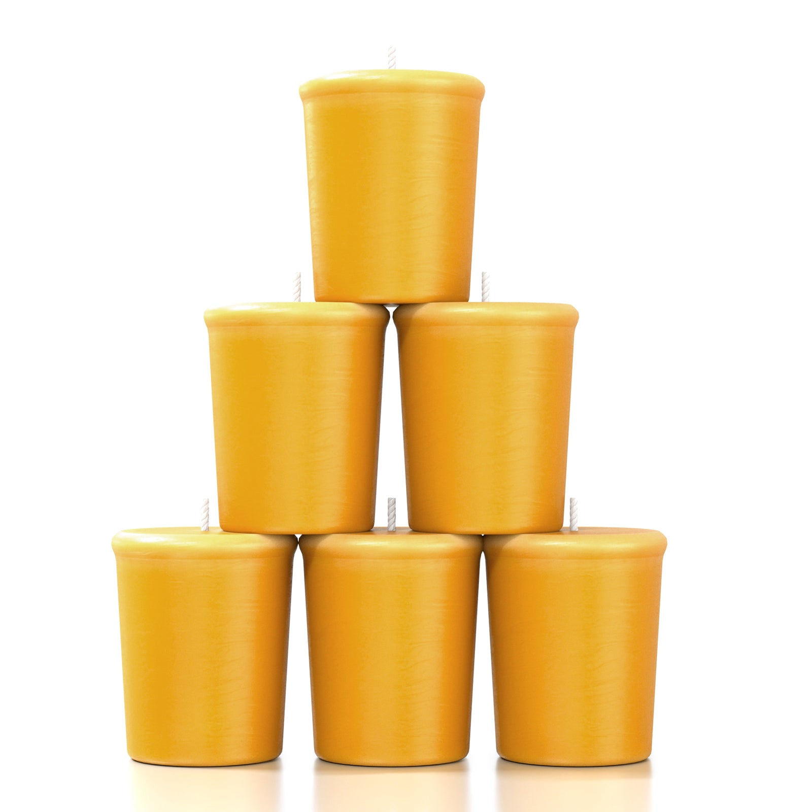 CANDWAX Pure Beeswax Votive Candles Set of 6 - Handmade Honey Yellow Votive Candles Beeswax Natural - 10 Hours Burning Pure Bees Wax Candles for Home