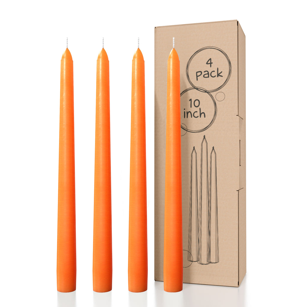 CANDWAX Orange Taper Candles - 4 pack