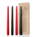 Bundle - Red & Black 10" Taper Candles - 24 Pack