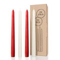 Bundle - Red & White 10" Taper Candles - 24 Pack