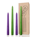 Bundle - Green 12" & Purple 8" Taper Candles - 24 Pack