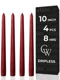 Burgundy Taper Candles - 4 pack
