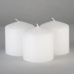 Load image into Gallery viewer, CANDWAX 3x3 inch White Pillar Candles Set of 3 - Elegant Decorative Candles for Home - Unscented White Candles for Relaxing Atmosphere
