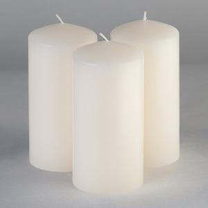 CANDWAX 3x6 inch Ivory Pillar Candle Set of 3 - Large Pillar Candles Ivory Perfect for Any Occasion - Long Burning Ivory Candles Unscented