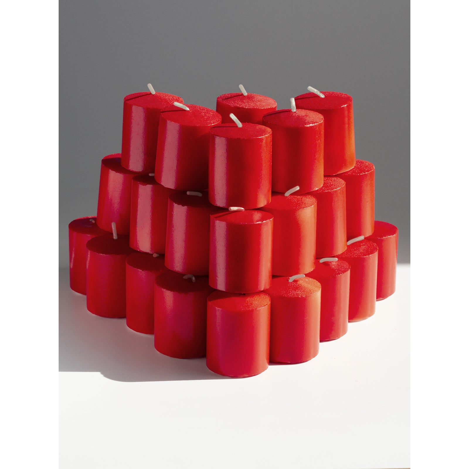 CANDWAX 15 Hour Votive Candles Set of 36 - Red Candles Perfect as Unscented Christmas Candles or Luminaries Candles - 1.5x1.7 inch Red Votive Candles