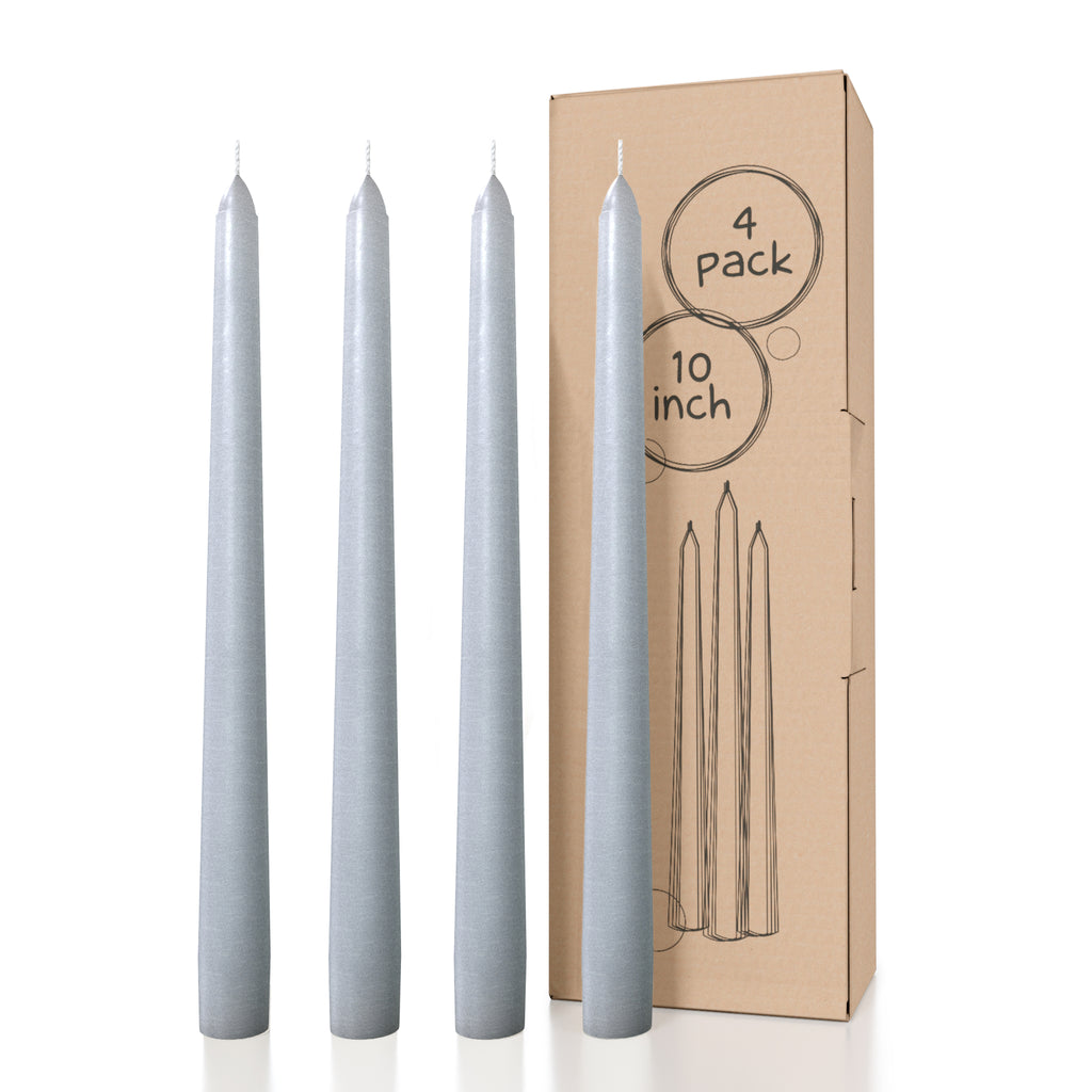 CANDWAX Gray Taper Candles - 4 pack