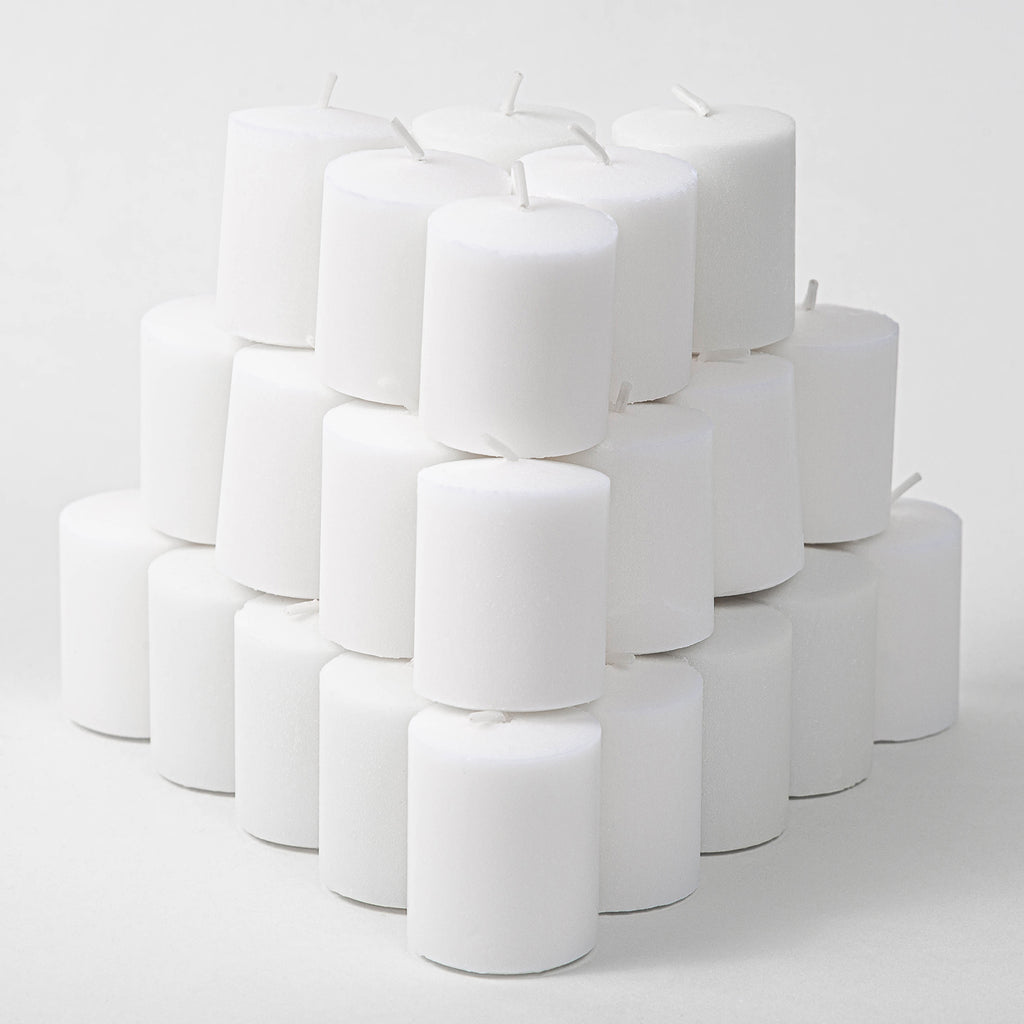 CANDWAX 15 Hour Votive Candles Set of 36 - White Candles Perfect as Wedding Candles or Emergency Candles - 1.5x1.7 inch Unscented White Votive Candles