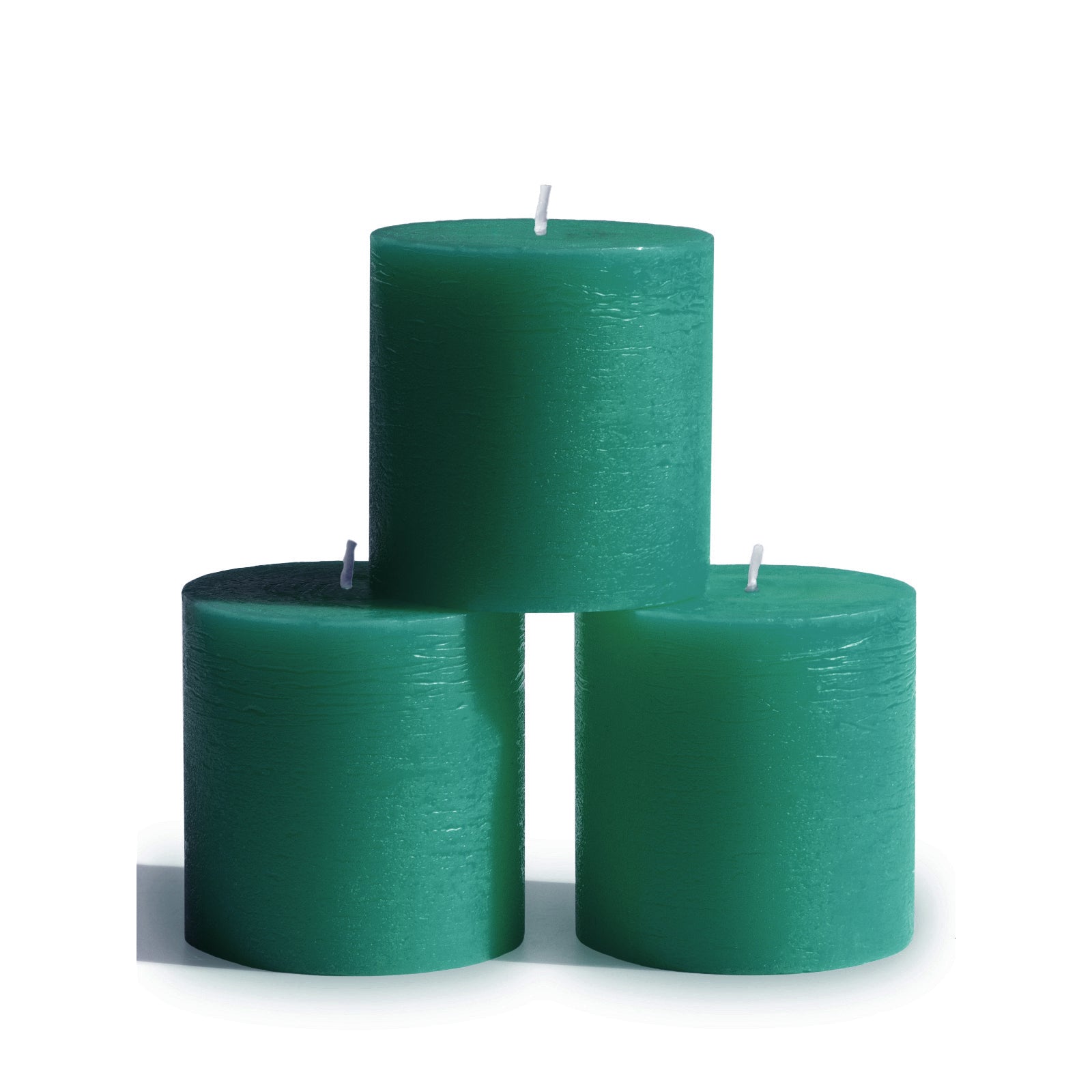 CANDWAX Green Pillar Candles 3" - Set of 3pcs