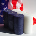 Bundle - Dark Blue & White 6" Pillar Candles