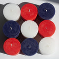 Bundle - White, Dark Blue & Red 4" Pillar Candles