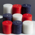 Bundle - Dark Blue, White & Red Pillar Candles - Assorted
