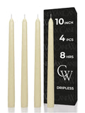 CANDWAX Ivory Taper Candles - 4 pack