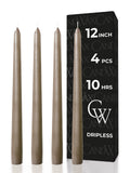CANDWAX 12 Inch Sand Taper Candles - 4 Pack Candle Sticks for Home Décor