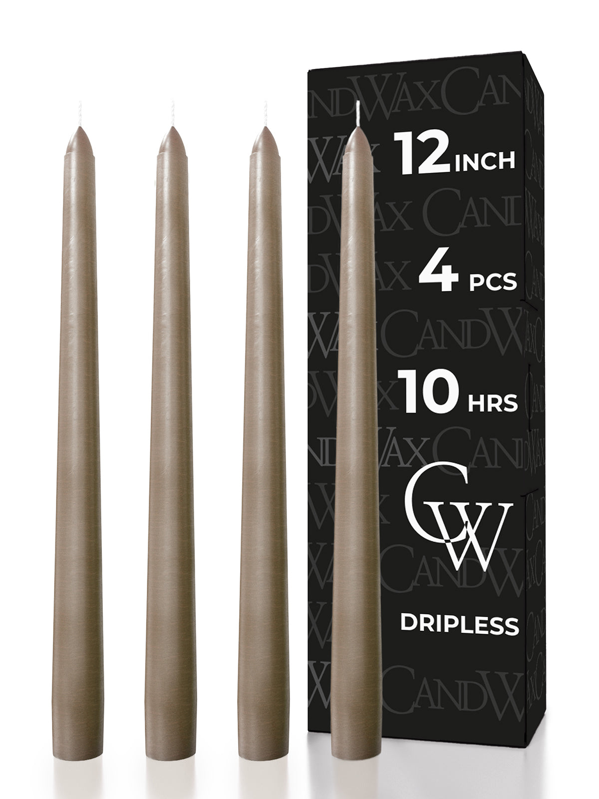 CANDWAX 12 Inch Sand Taper Candles - 4 Pack Candle Sticks for Home Décor