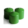 Candwax Green Pillar Candles Set of 3 - Perfect as Christmas Centerpiece Table Decorations - 40-Hour Burn Time Self-Extinguishing Candles for Home Decor - Cone-Top Grass Green Pillar Candles 3x3