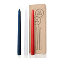 Bundle - Dark Blue, Red & White 10" Taper Candles - 36 Pack