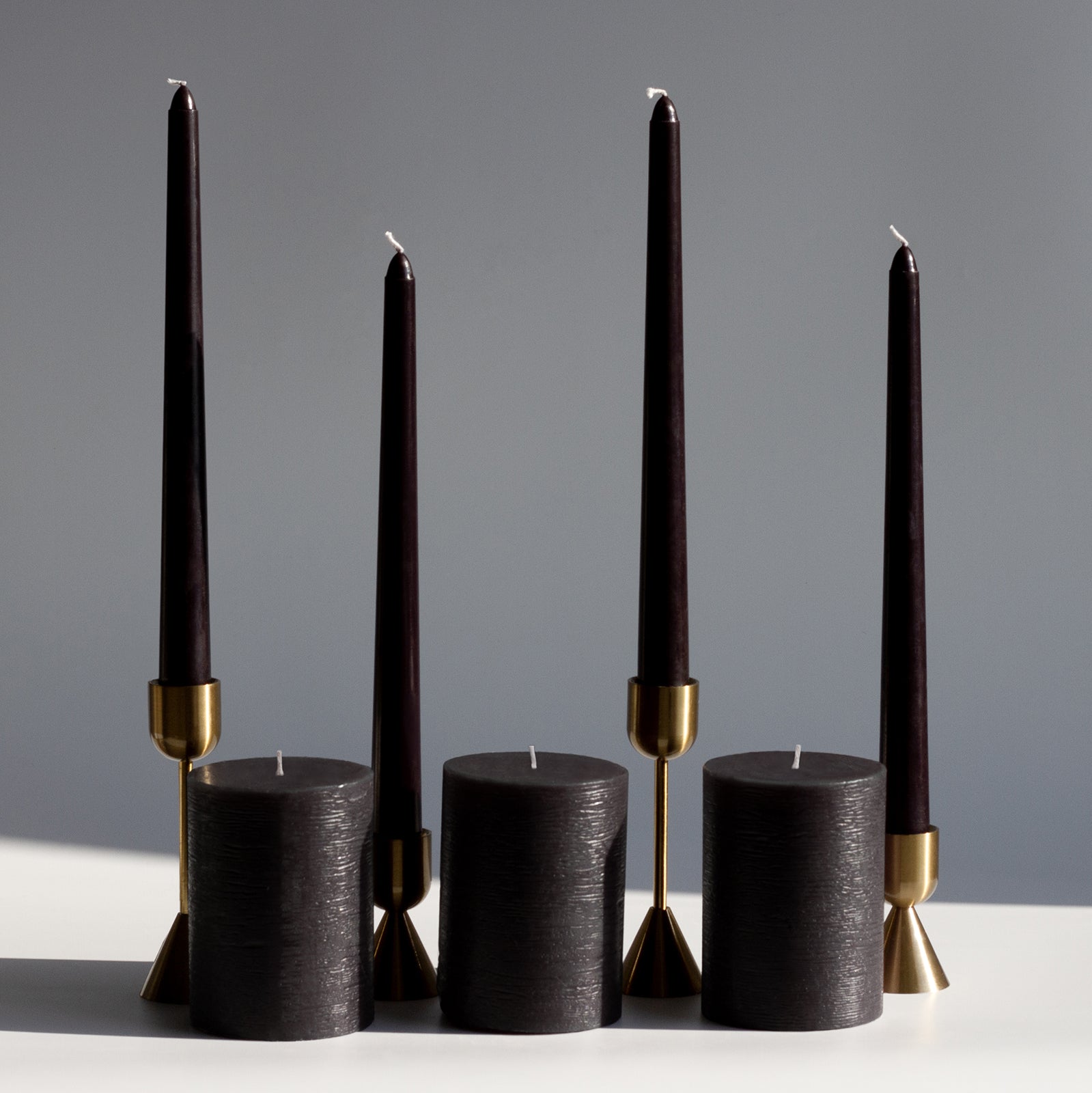 Bundle - Black 4" Pillar & 10" Taper Candles