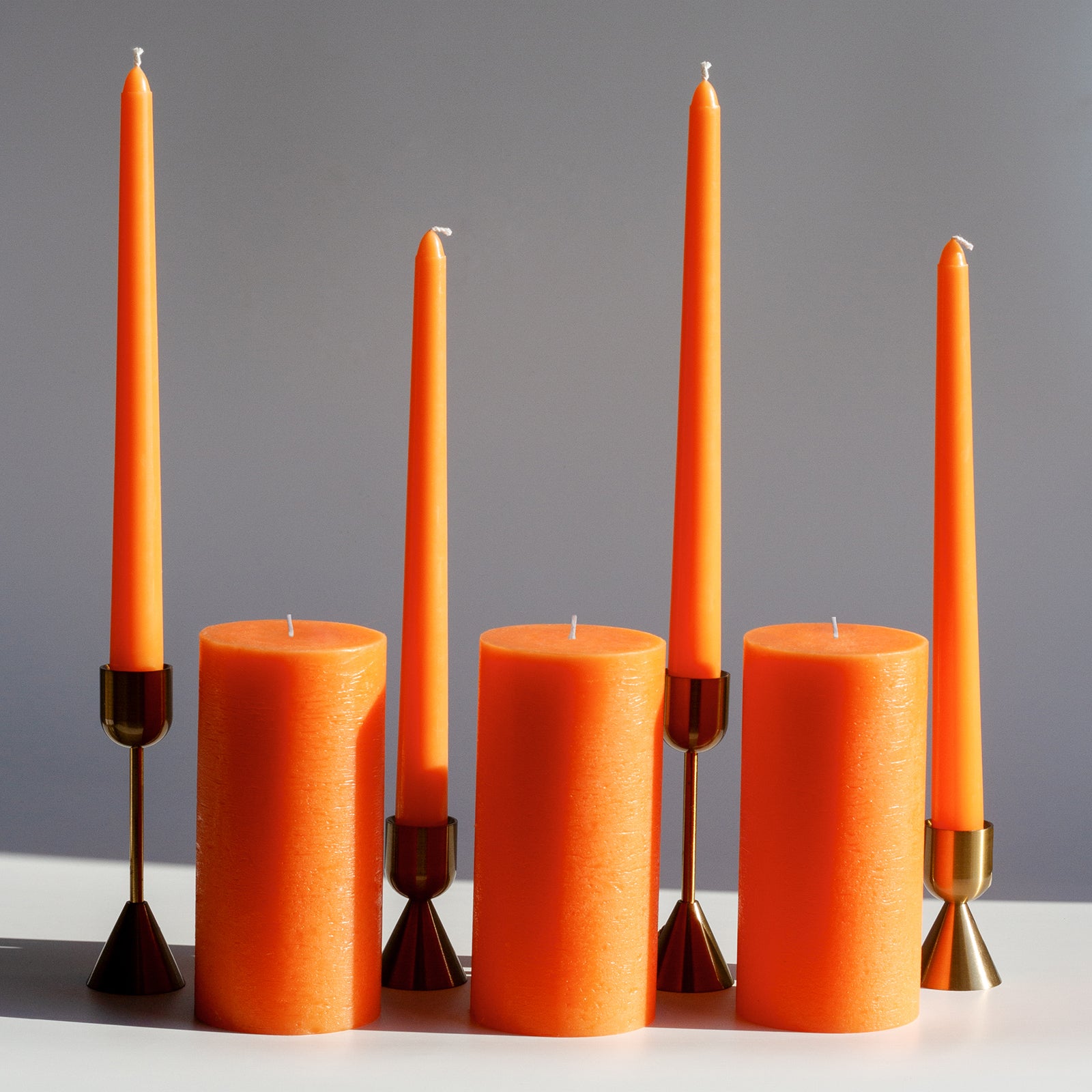 Bundle - Orange 6" Pillar & 12" Taper Candles