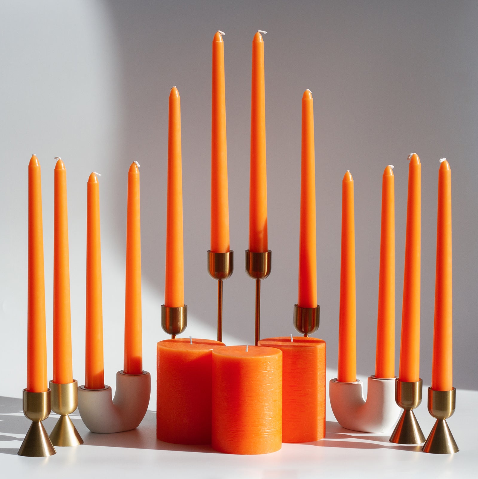 Bulk - Orange 10" Taper & 4" Pillar Candles