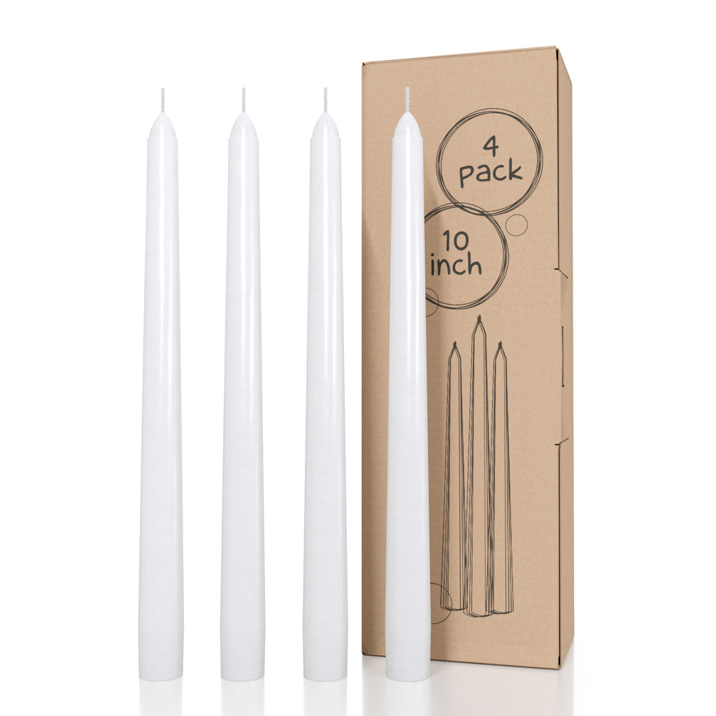 CANDWAX White Taper Candles - 4 pack