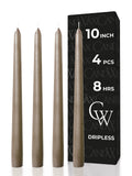 CANDWAX 10 Inch Sand Taper Candles - 4 Pack Candle Sticks for Home Décor