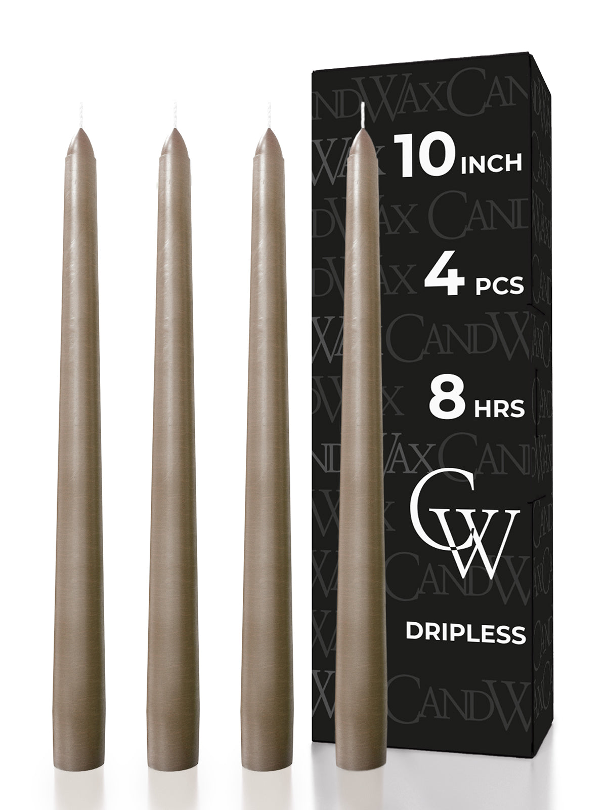 CANDWAX 10 Inch Sand Taper Candles - 4 Pack Candle Sticks for Home Décor