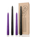 Bundle - Black 10" & Purple 8" Taper Candles - 24 Pack