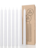CANDWAX White Taper Candles - 24 pack