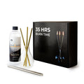 CANDWAX Refillable Candle - Everlasting Glass Oil Candle Gift Set with Lamp Oil Bottle 17oz, Funnel and 2 Sets of Metal Wicks Gold and Silver - Ideal as Decorative Candles
