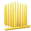 CANDWAX 10 inch Yellow Taper Candles Set of 12 - Unscented Smokeless Dripless Yellow Candles - Perfect for Home Décor, Special Occasions and Ordinary Dinners - Easter Candlesticks