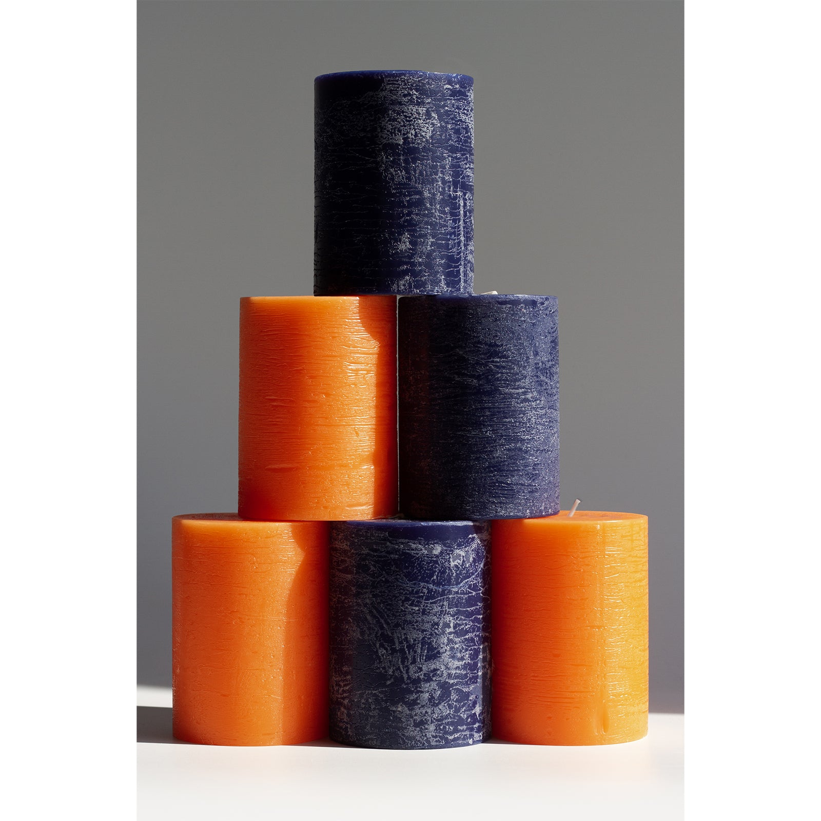 Bundle - Dark Blue & Orange 4" Pillar Candles