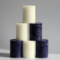 Bundle - Dark Blue & Ivory 4" Pillar Candles