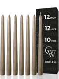 CANDWAX 12 Inch Taper Candles Sand Decor Unscented Candle Sticks 12 Pack
