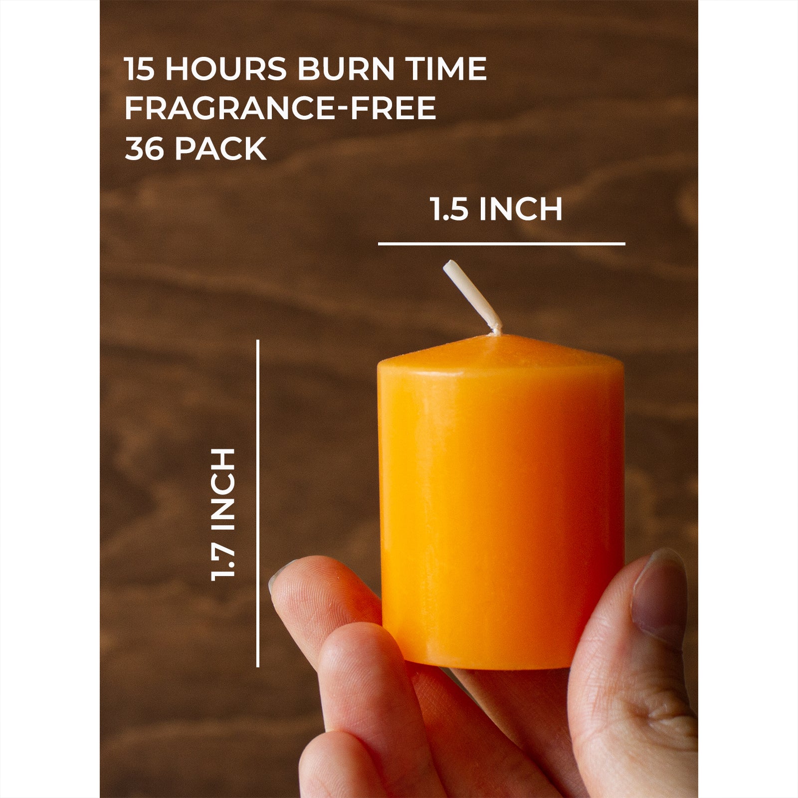 CANDWAX Orange Votive Candles Set of 36