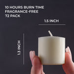 Load image into Gallery viewer, CANDWAX Unscented Ivory Votive Candles Set of 72 - Clean-Burning, Long-Lasting 15 Hour Burn - Ideal for Weddings, Home Décor, Spa, Events - Bulk Value for Versatile Use
