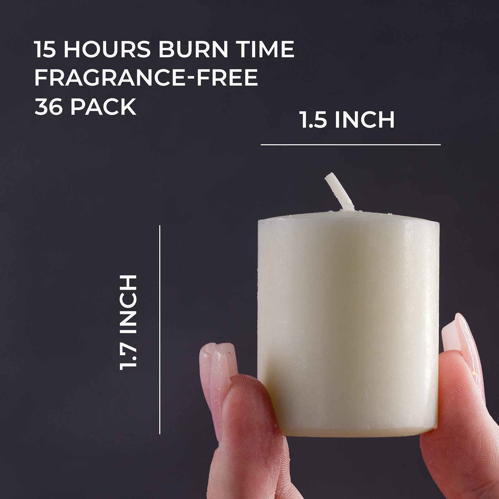 CANDWAX 15 Hour Votive Candles Set of 36 - Ivory Candles Perfect as Wedding Candles or Emergency Candles - 1.5x1.7 inch Unscented Ivory Votive Candles